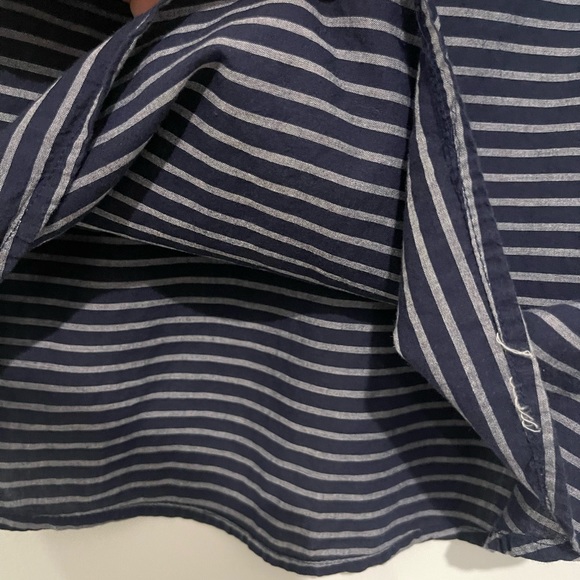 Nautical White and Blue Striped Blouse, Large - Picture 4 of 8